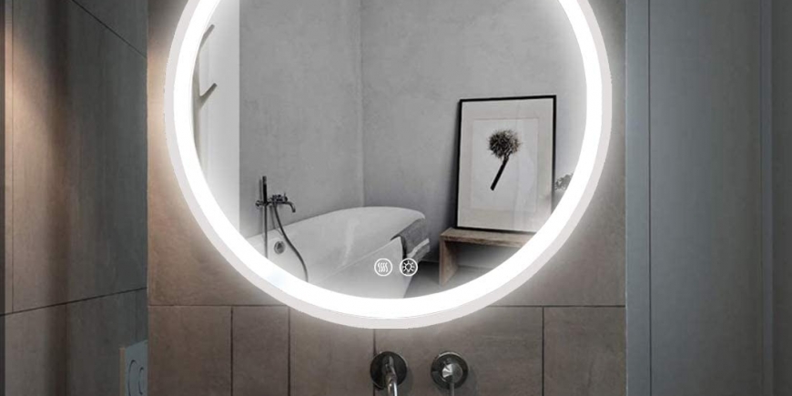 Liteharbor Round Smart Lighted Mirror with Tunable LED for Bathroom