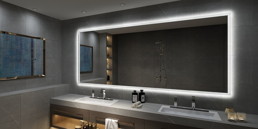 Bathroom Large LED Mirrors Wall Mounted With Smart Bluetooth Sound