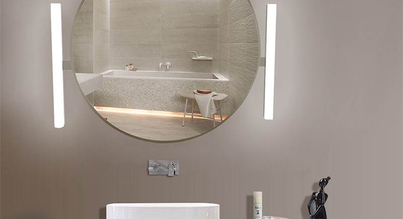 Liteharbor Wall Mirror With Two Lights Modern & Contemporary